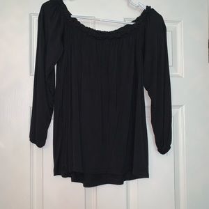 Black off the shoulder long sleeve